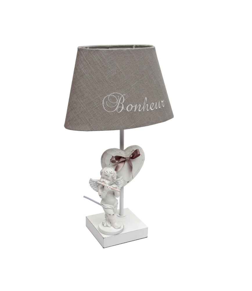 Lampe ange flute avec chapeau brodé