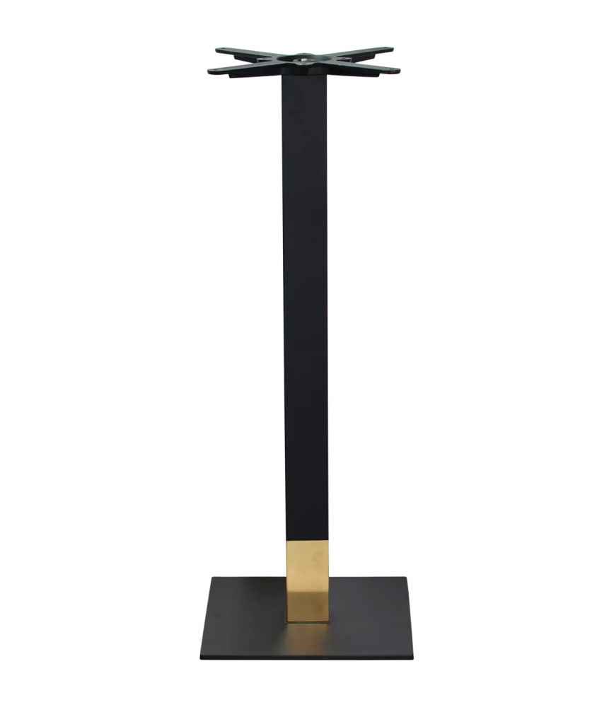 Pied mange debout acier base carrée et dorée H 108 cm