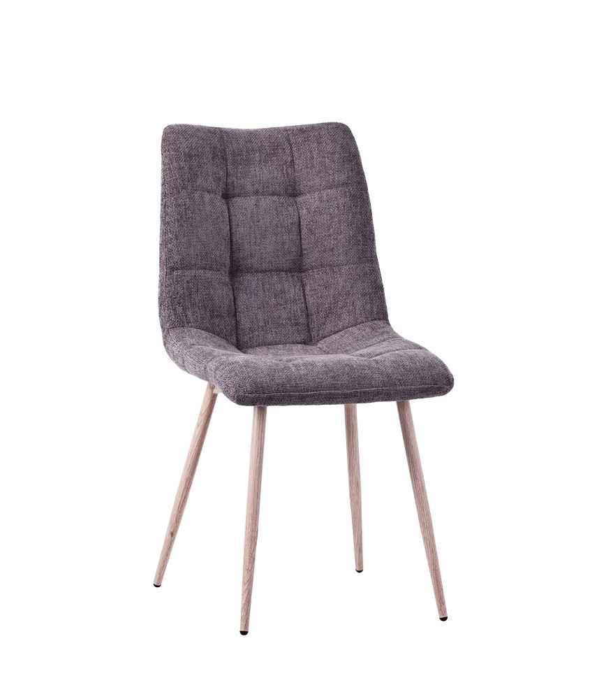 Chaise Retro tissus Polyester / pied effet bois - Couleur Taupe