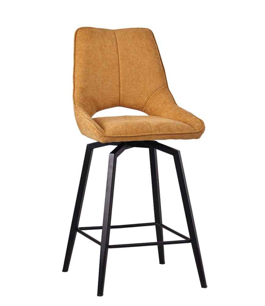 Tabouret snacking Cosy H 65, assise tournante, couleur cognac