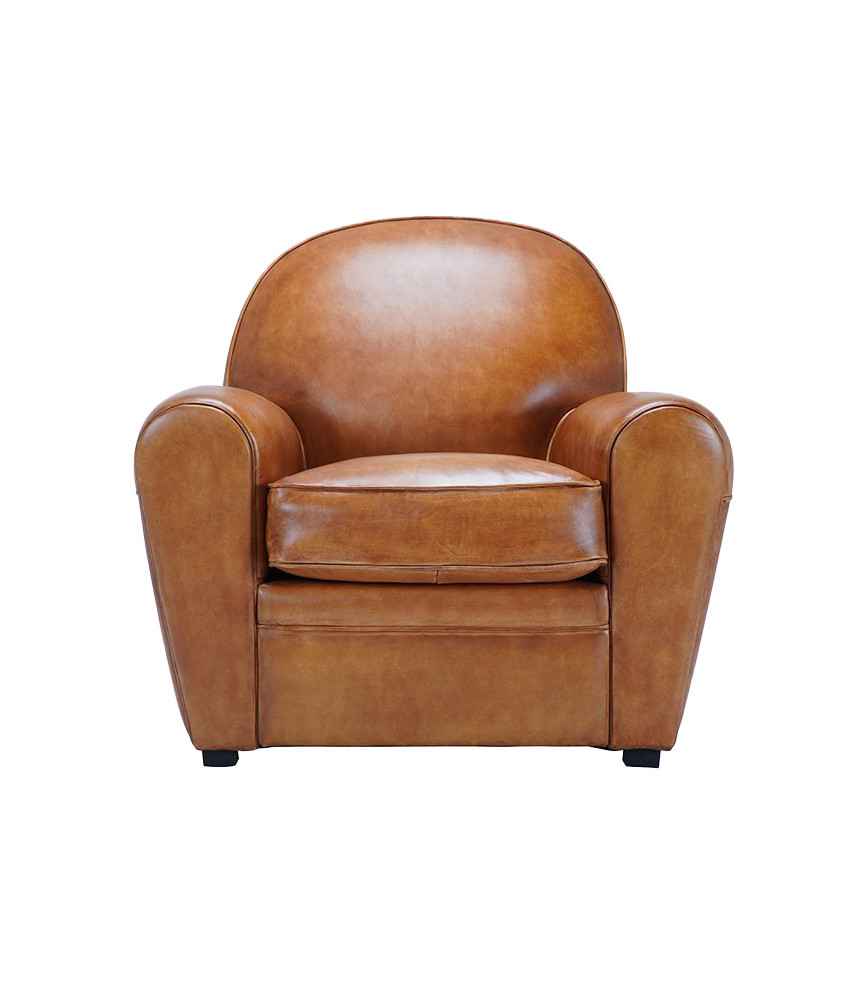 Fauteuil Club L 80 x H 90 x P 82 en cuir