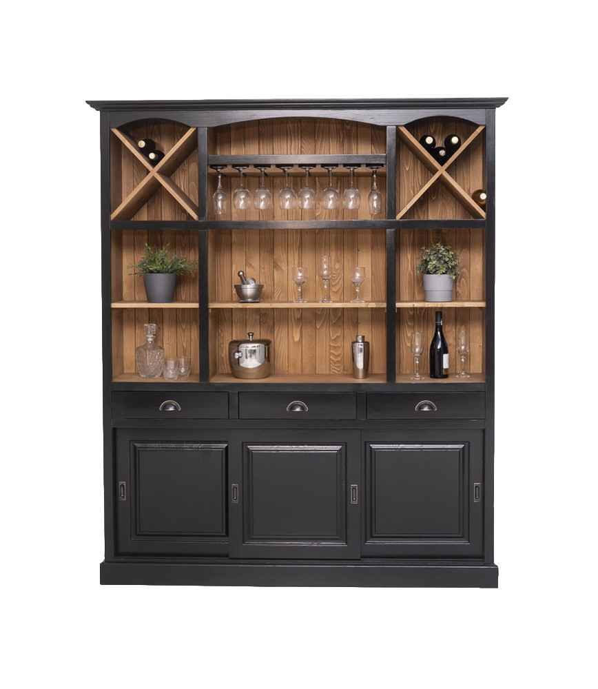 Arrière de bar 3 P + 3T avec casiers en croix + porte-verres
