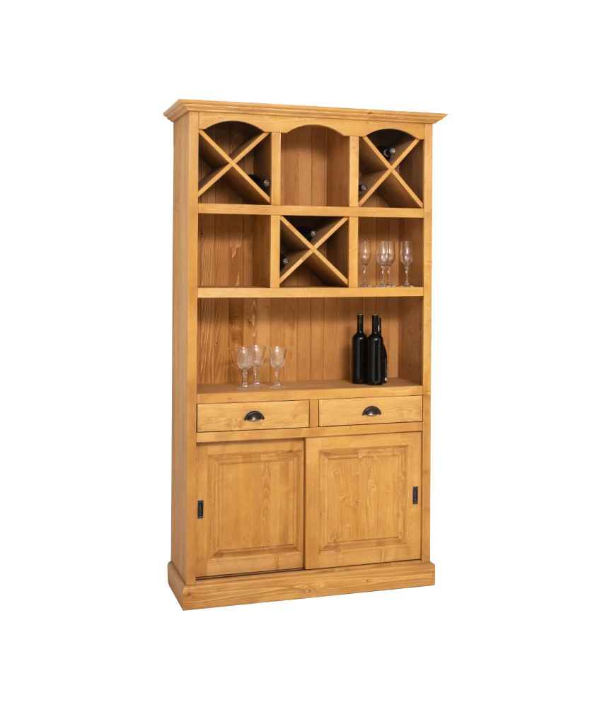 Arrière de bar 2 portes + 2 tiroirs avec casiers en croix