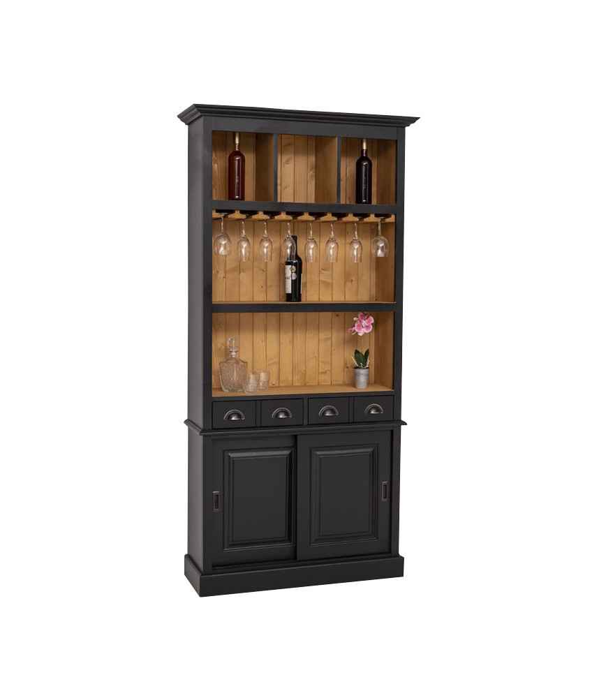 Arrière de bar 2 portes + 2 tiroirs avec porte-verres