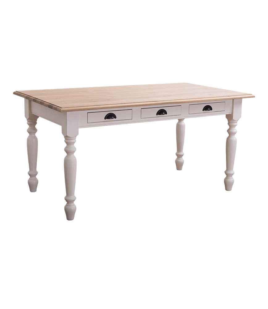 Table pied tournés + 3 tiroirs L 160
