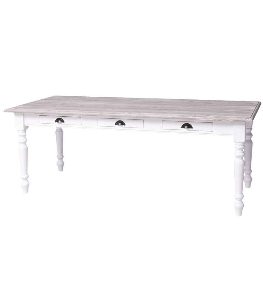 Table pied tournés + 3 tiroirs L 210