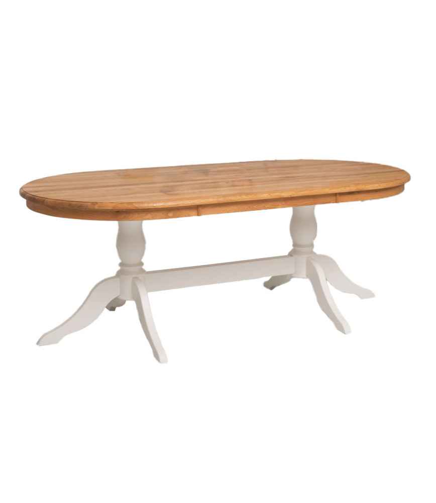 Table double pied avec plateau chêne L 210 x P 110 x H 78