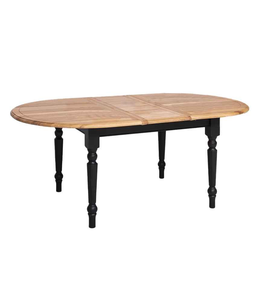Table ovale pieds tournés + allonge en sapin L 210/250 x H 78 x P120