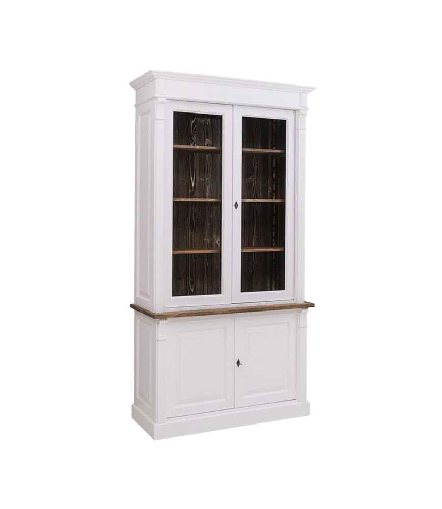 Bibliothèque avec 2 portes + 2 portes vitrées L 120 x H 228 x P 51