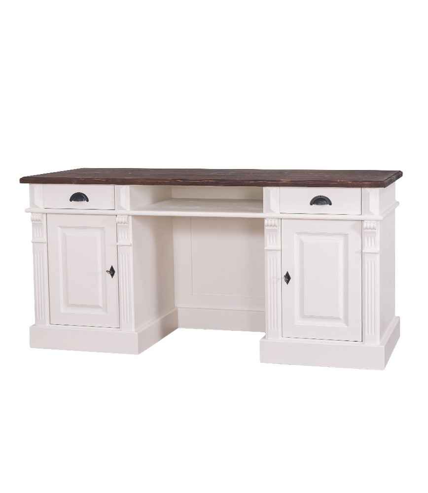Bureau de milieu 2 Portes + 2 Tiroirs + niche L 160 x H 78 x P 70