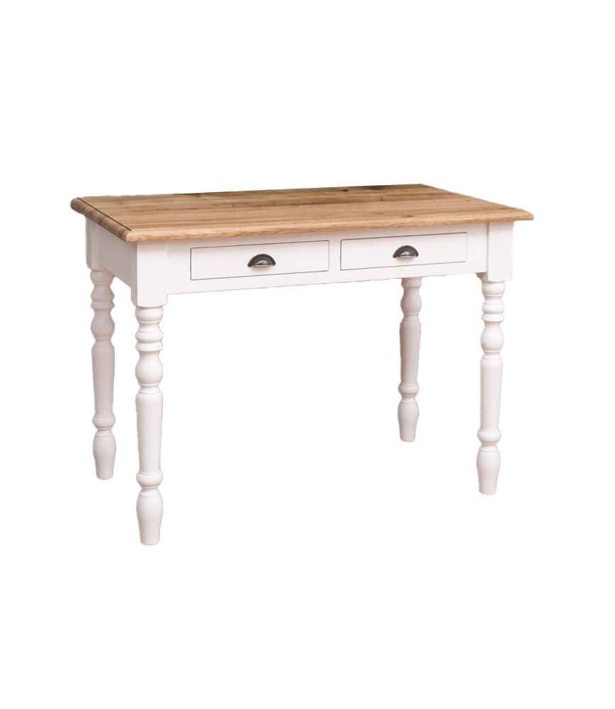 Bureau 2 tiroirs pieds tournés L 109 x H 79 x P 60