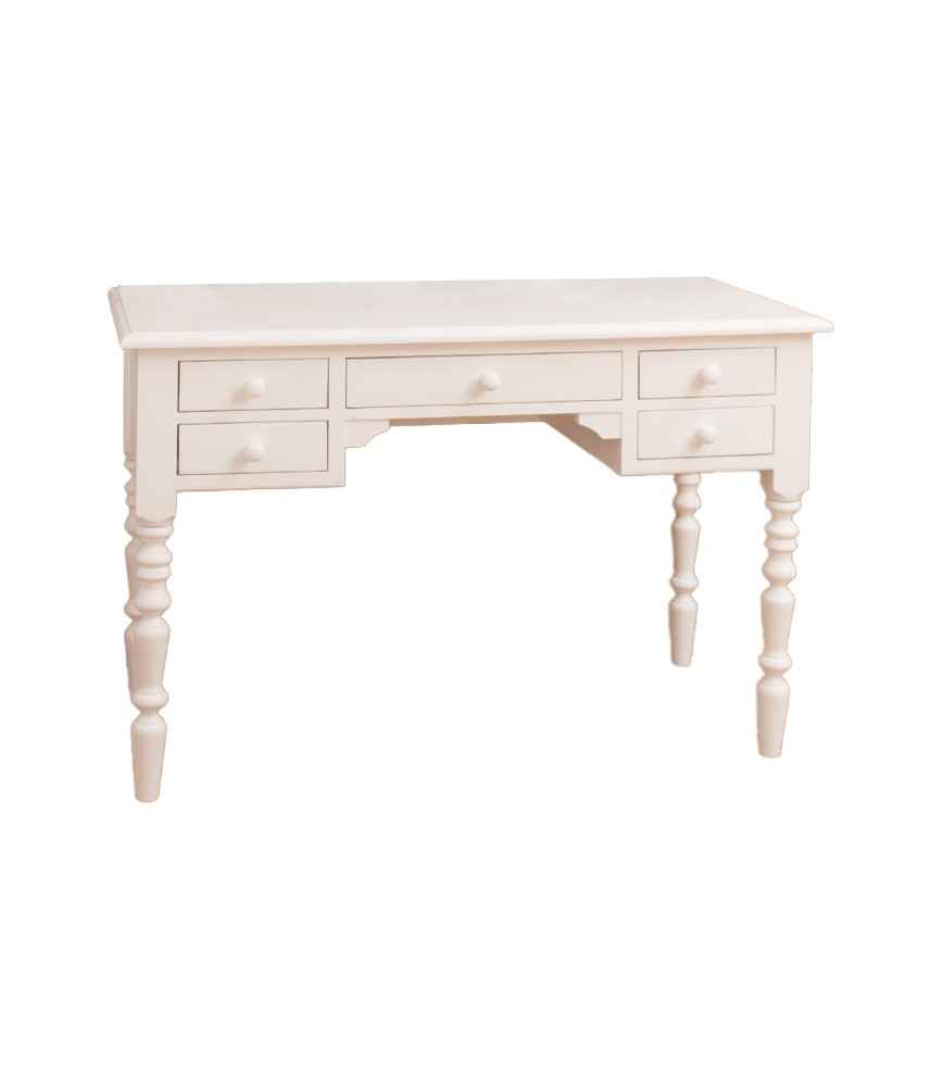 Bureau 5 tiroirs pieds tournés L 130 x H 83 x P 65