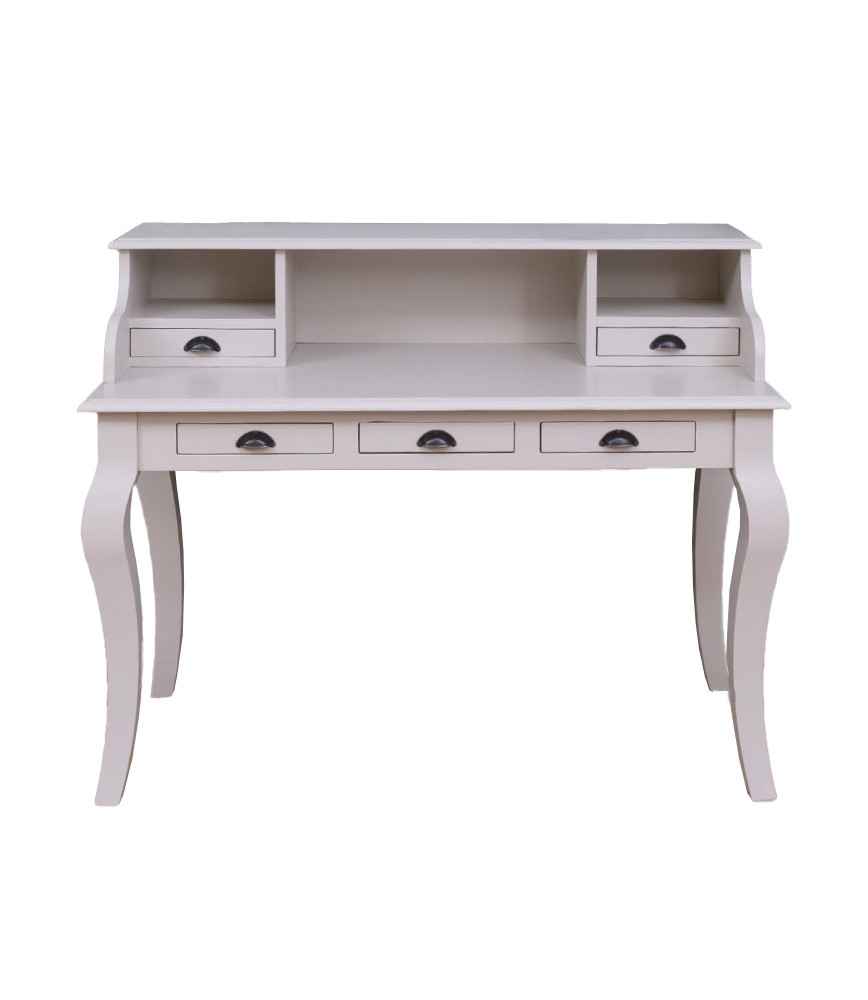 Bureau avec dosseret pieds galbés + 5 tiroirs L 110 x H 78 x P 70