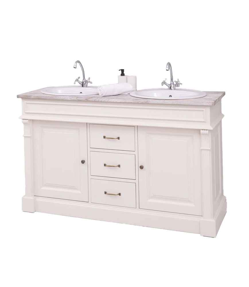 Meuble SDB 2 portes + 3 tiroirs (évier non inclus)