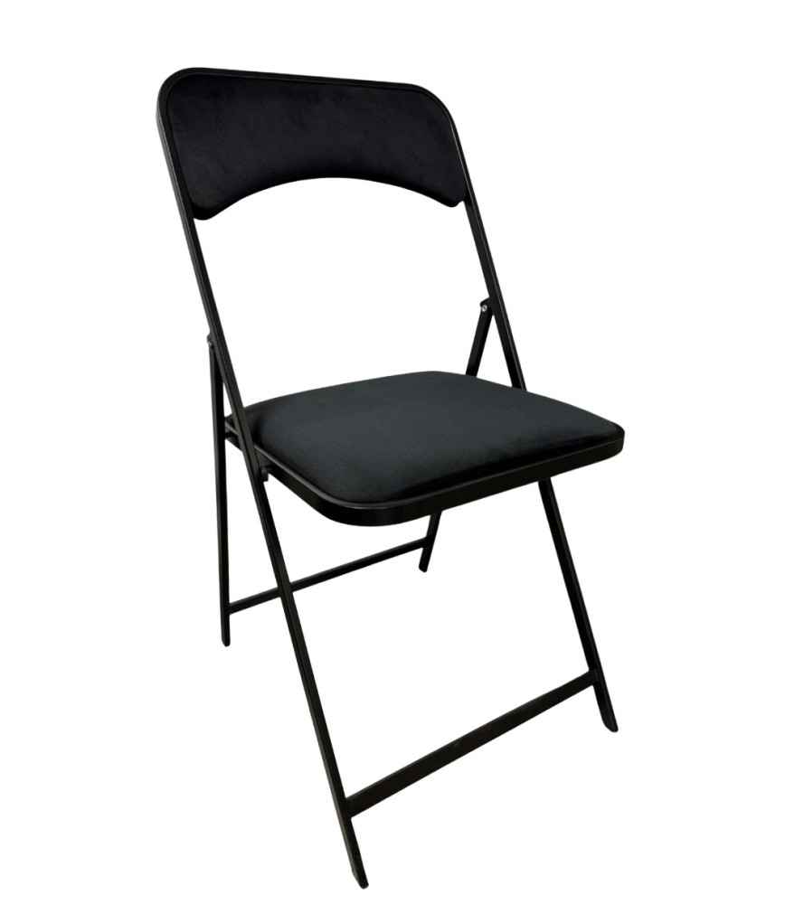 Chaise SPECTACLE noir + velours noir classement Feu M2 pliante