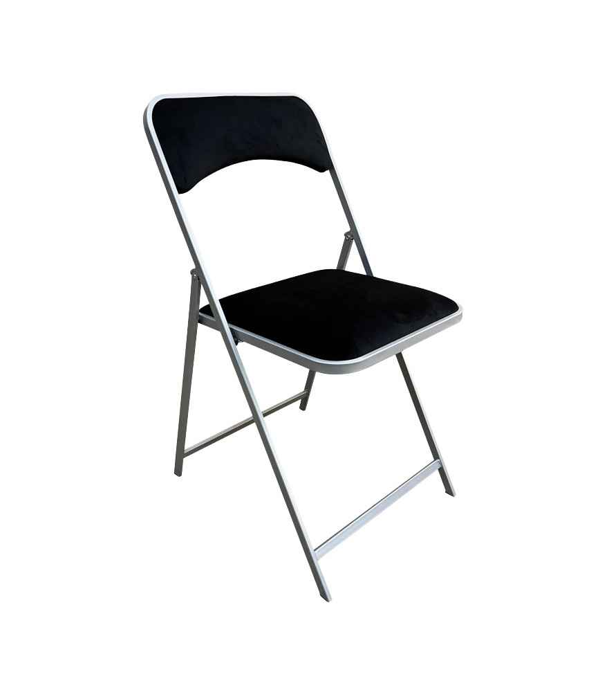 Chaise SPECTACLE argent + velours noir classement Feu M2 pliante