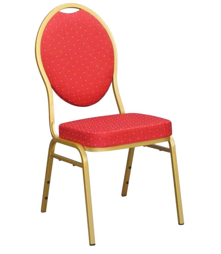 Chaise BANQUET doré + velours rouge classement feu M2 pliante