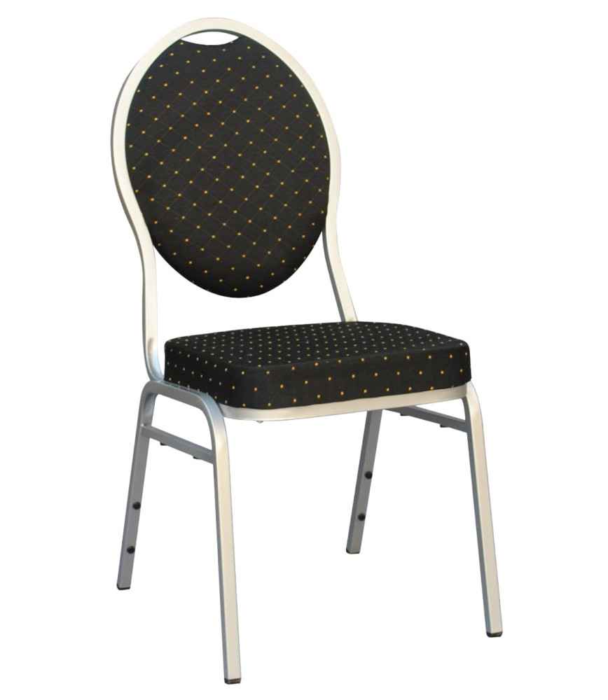 Chaise BANQUET argent + velours noir classement feu M2 pliante
