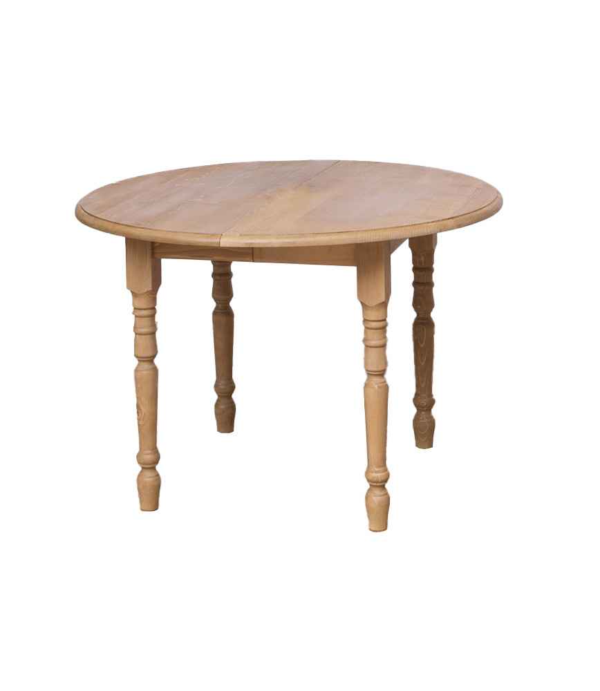 Table ronde avec rallonge en sapin L 116/198 x H 78