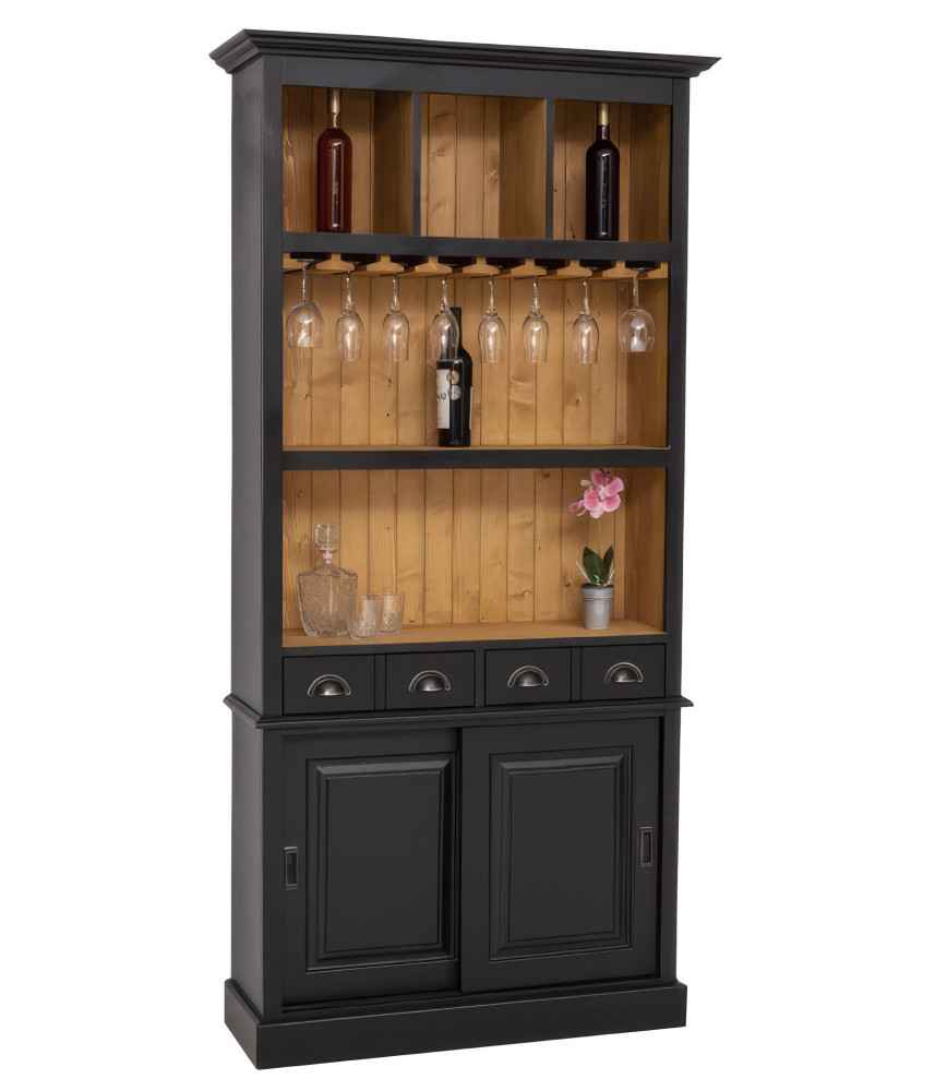 Arrière de bar 2 portes + 2 tiroirs avec porte-verres