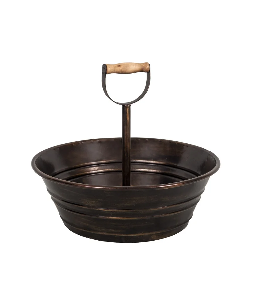 Plateau bassine antique avec poignée