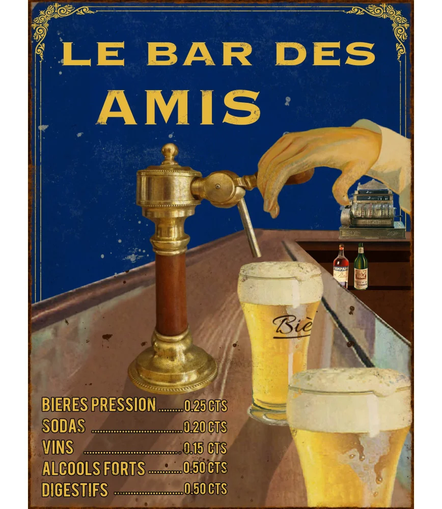 Plaque Bar des amis 25*33