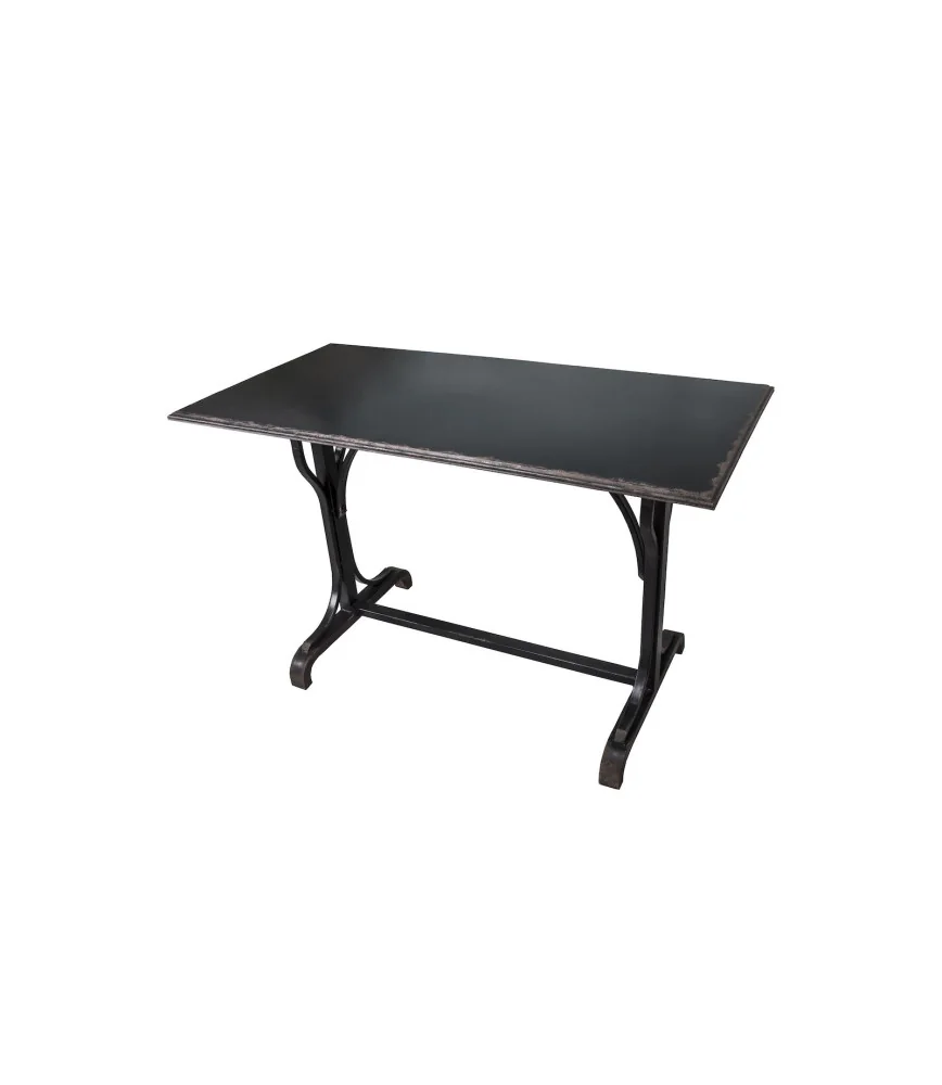 Table bistro fer 120 x 60 x 76 noir antique