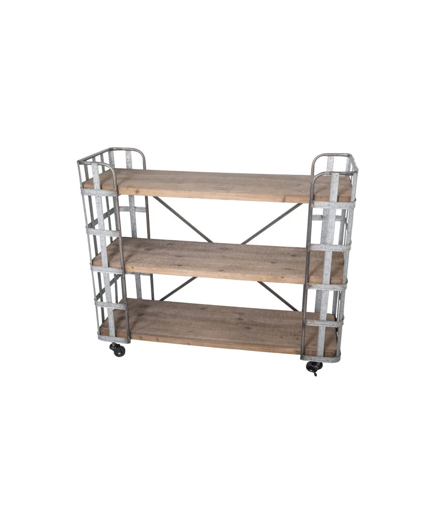 Etagère à 3 niveaux en zinc et bois