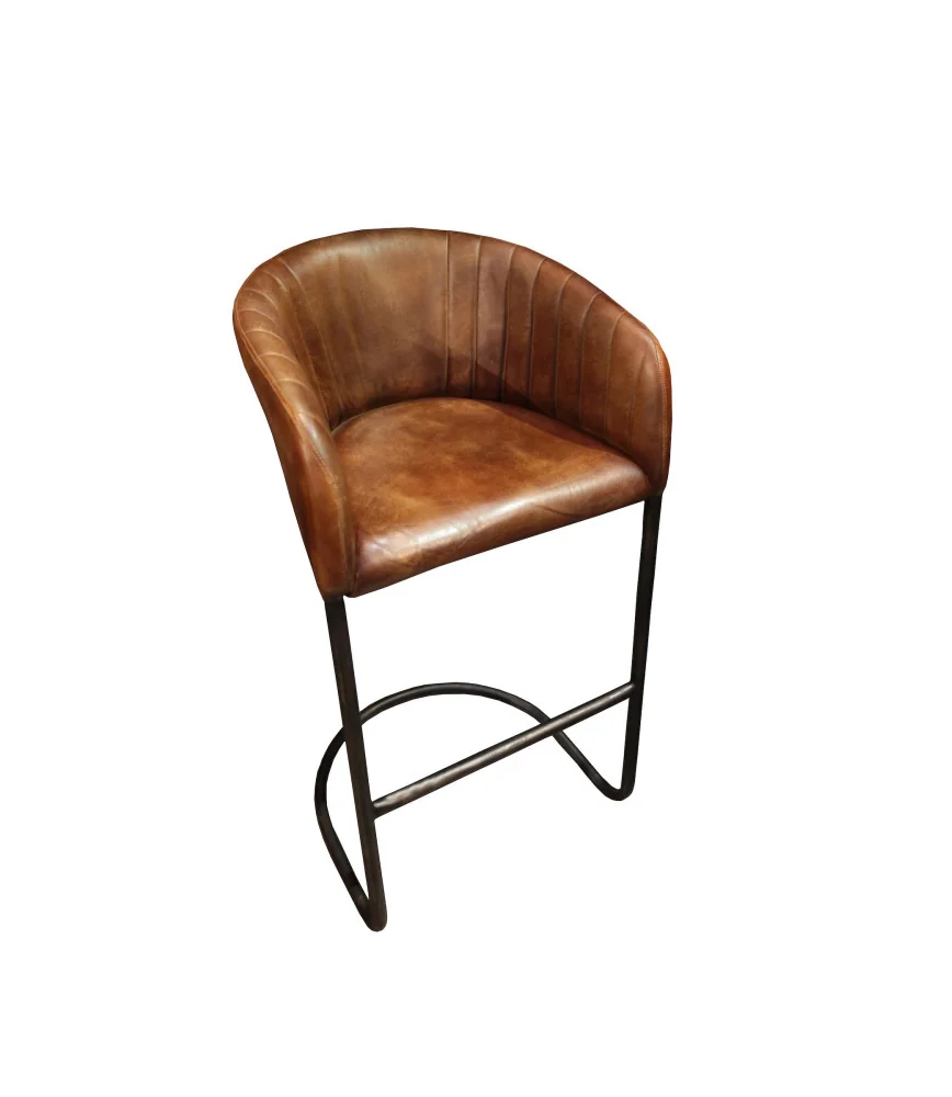Tabouret de bar assise cuir