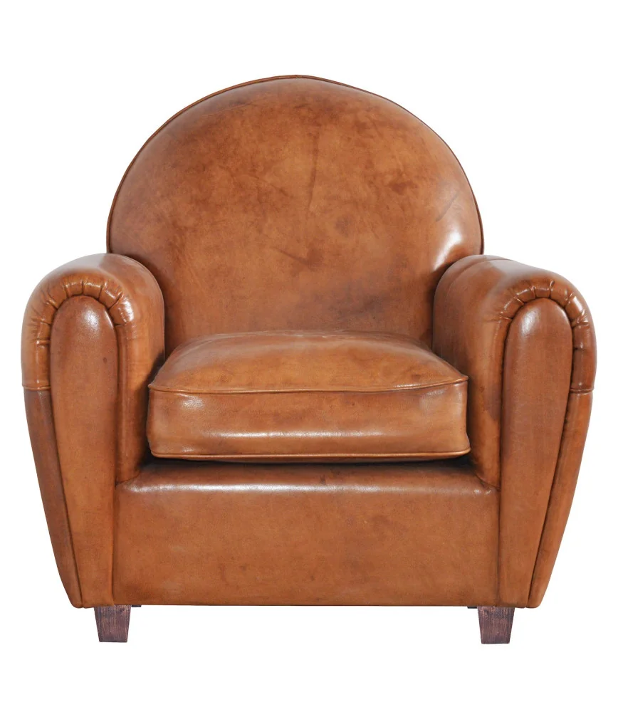 Fauteuil Club L 80 x H 90 x P 82 en cuir