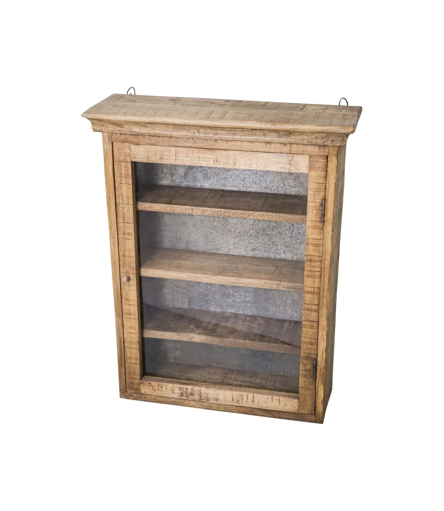 Vitrine 1 porte avec fond zinc