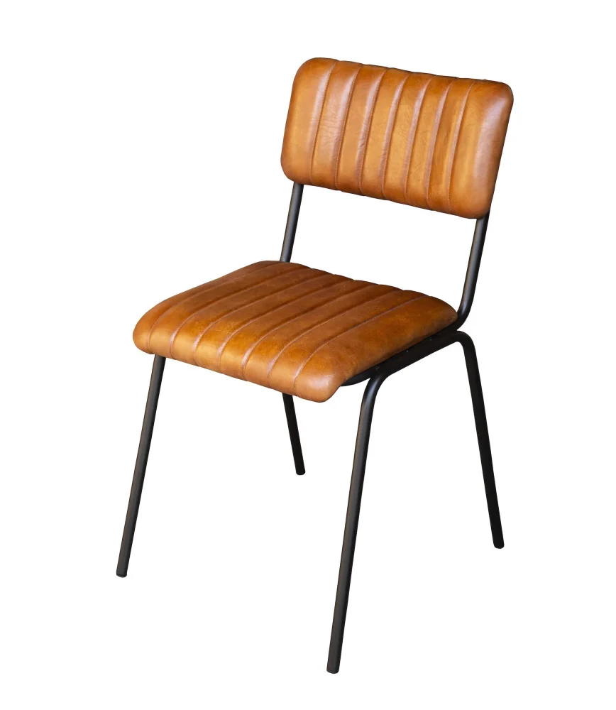 Chaise écolière en cuir