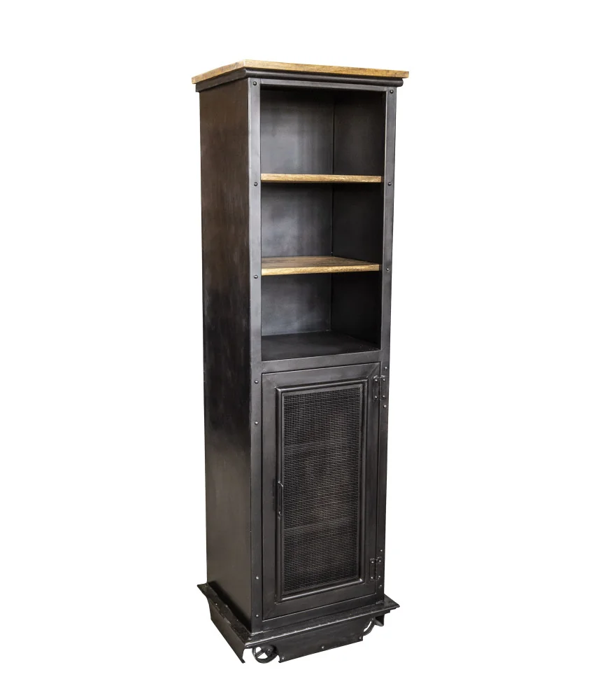 Bibliothèque indus 1 porte + niche et 2 étagères
