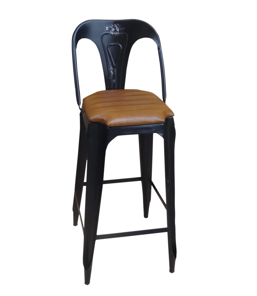 Tabouret bar assise en cuir