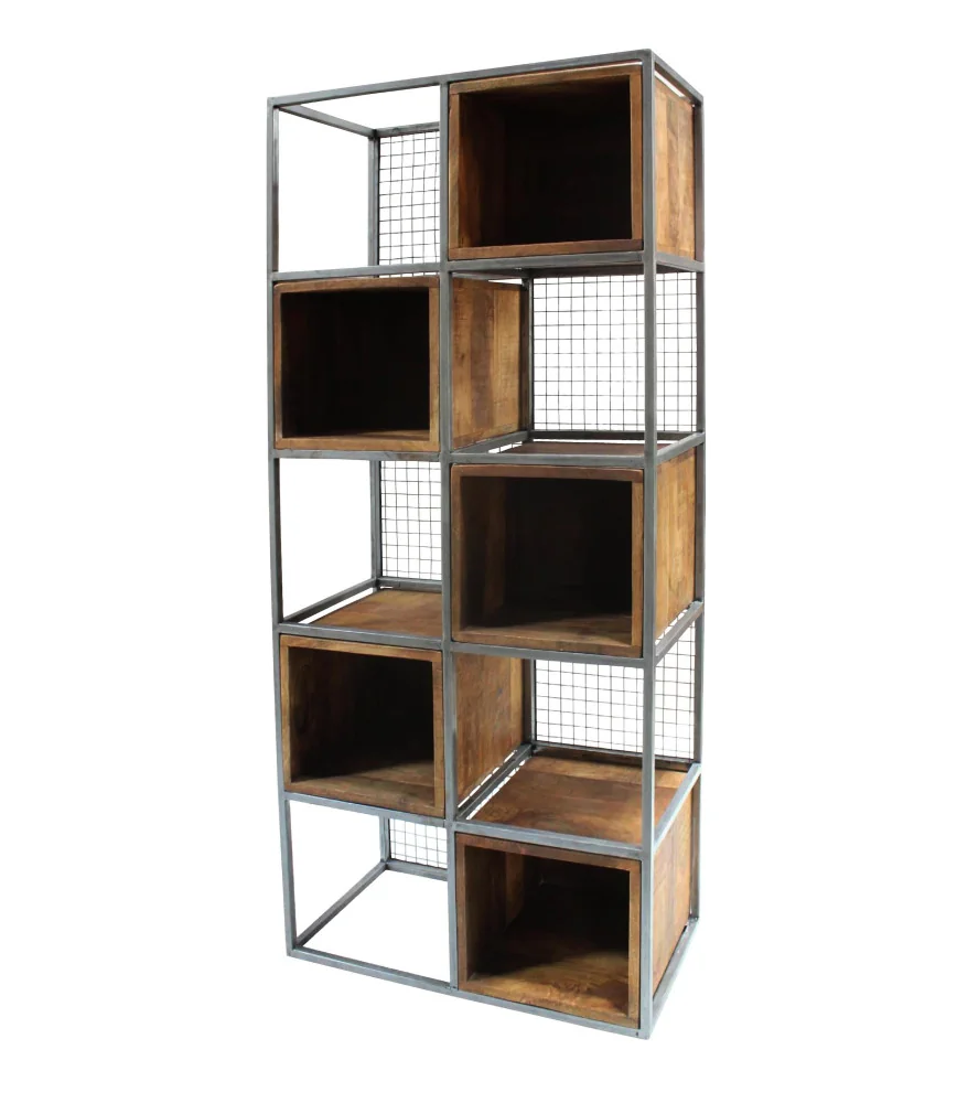 Étagère à 5 niches bois avec fond grillagé