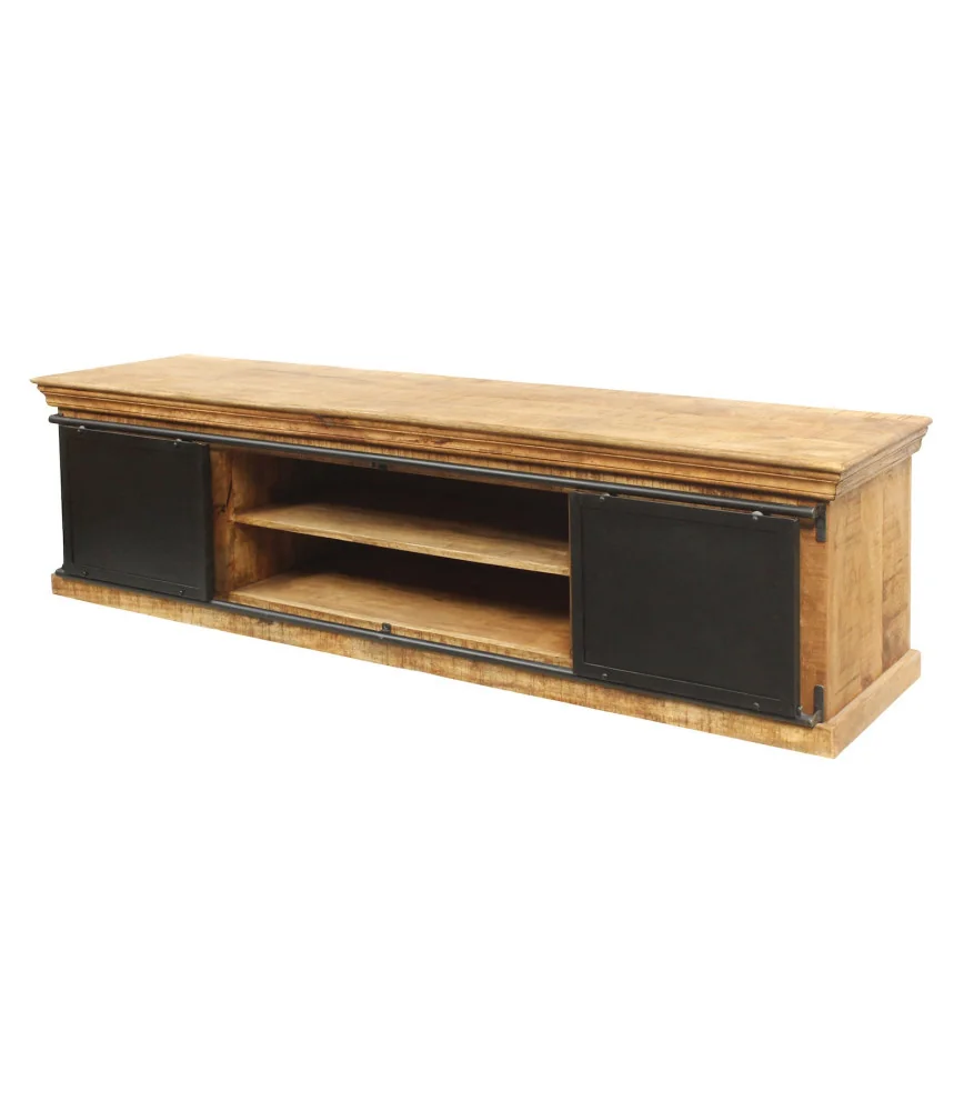Meuble tv 4 tiroirs + 2 portes coulissantes 190 x 45 x 50 cm