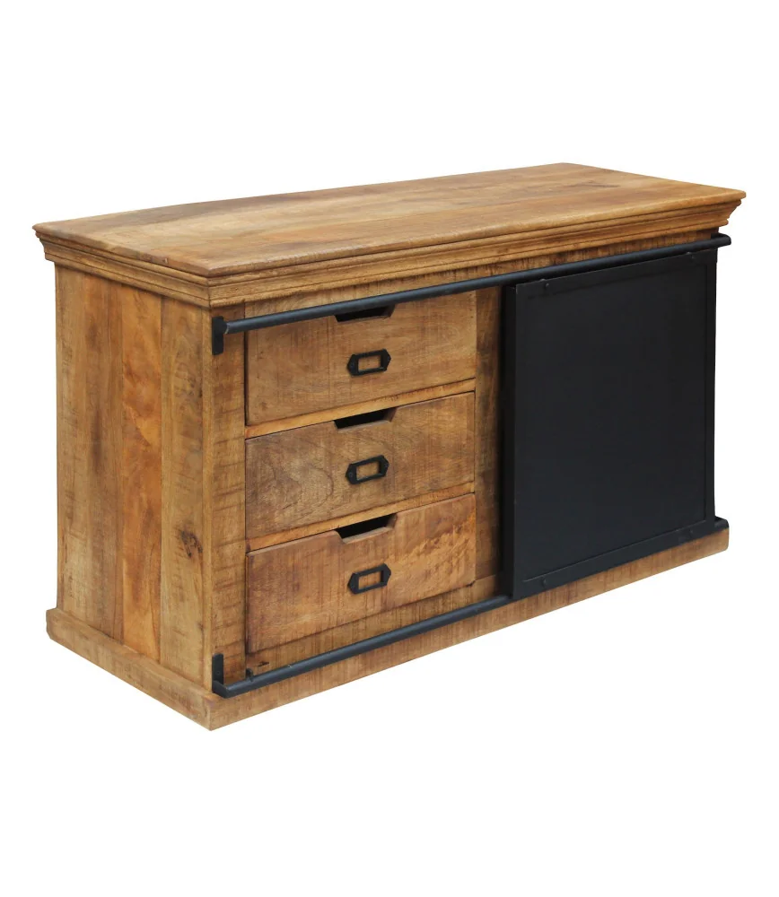 Meuble 3 tiroirs avec porte coulissante