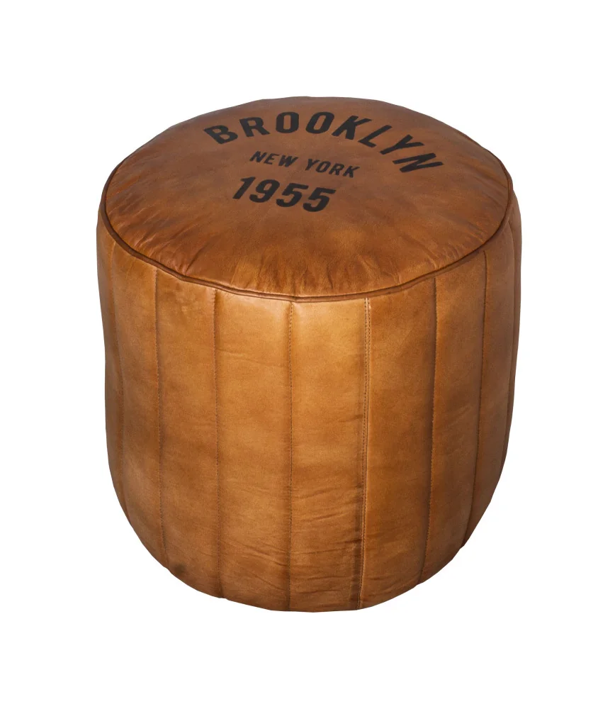 Pouf en cuir "Brooklyn New york"
