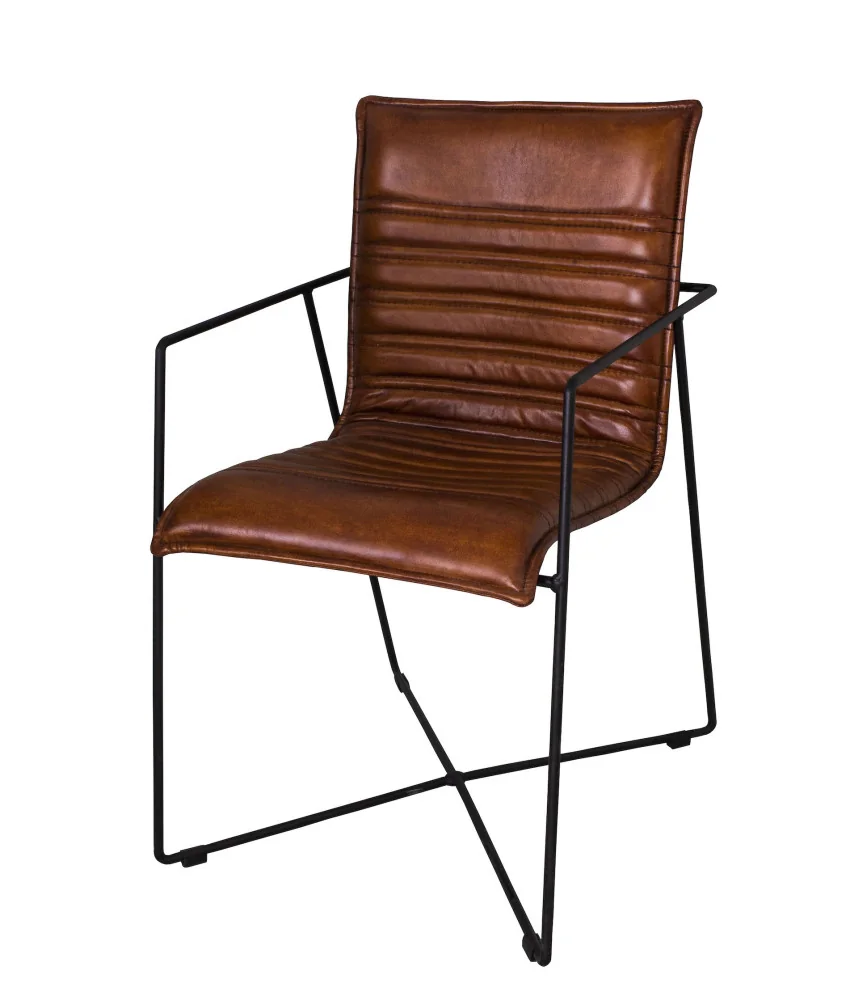 Fauteuil cuir/ armature fer "Loft"
