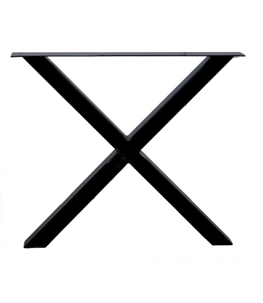 Pied en X - L 94 x H 74 section métal 12 x 6 cm