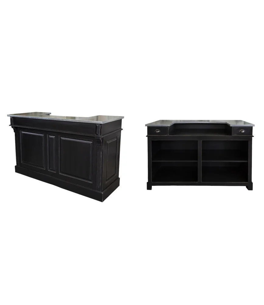 Bar avec plateau zinc L 180 x H 108 x P 65 cm
