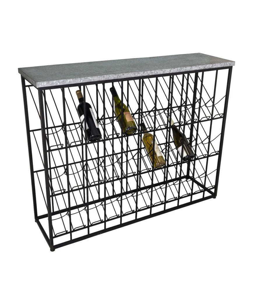 Cave à vin 33 bouteilles noir antic zinc 120 x 94 x 34