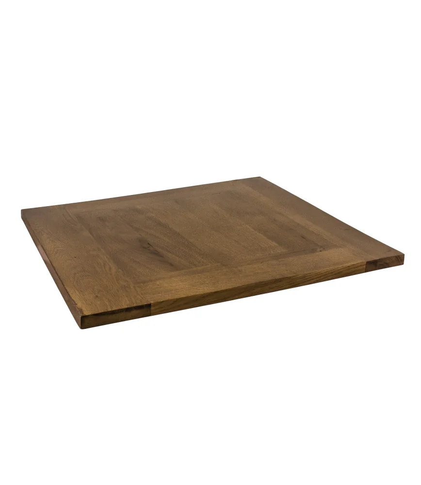 Plateau en chêne 60 x 60 x 2.7 cm (TEINTE + VERNIS POLYMERE)