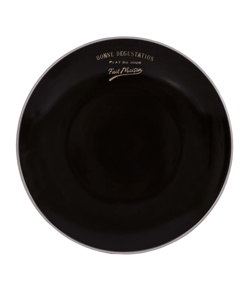 Assiette noire 27 cm "Bonne dégustation"