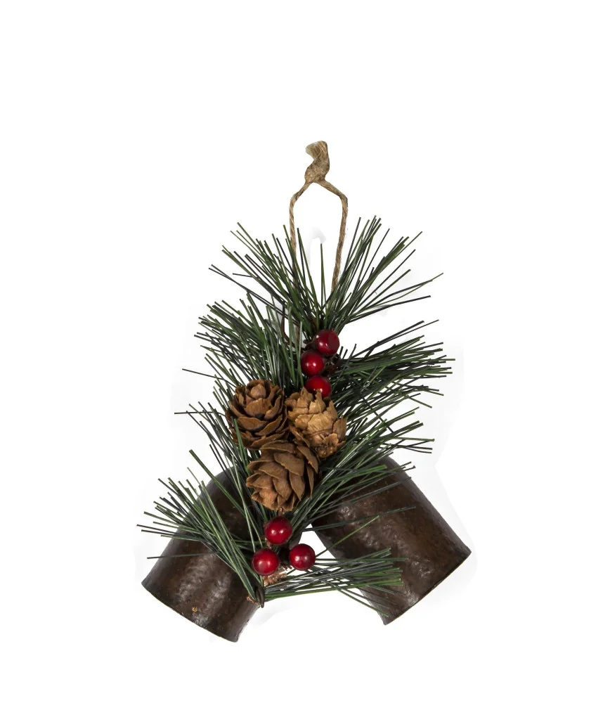 Guirlande cloches antiques avec pommes de pin