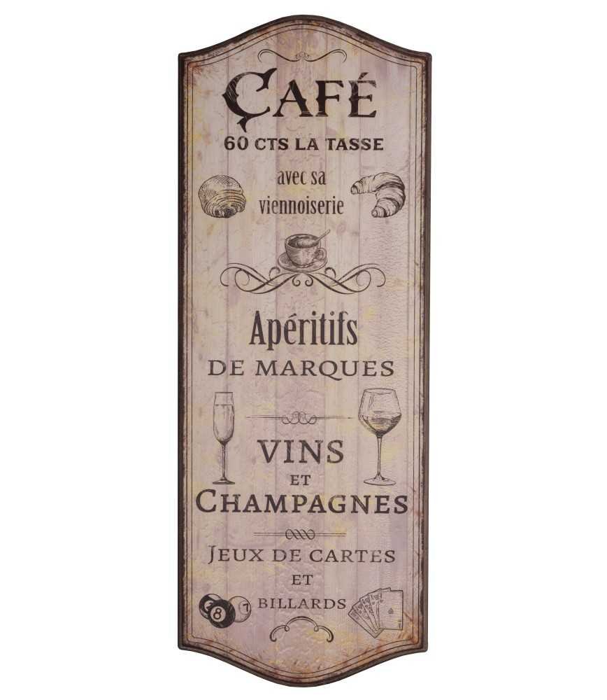 Panneau Café/Apéritifs/Vins 30 x 80 cm