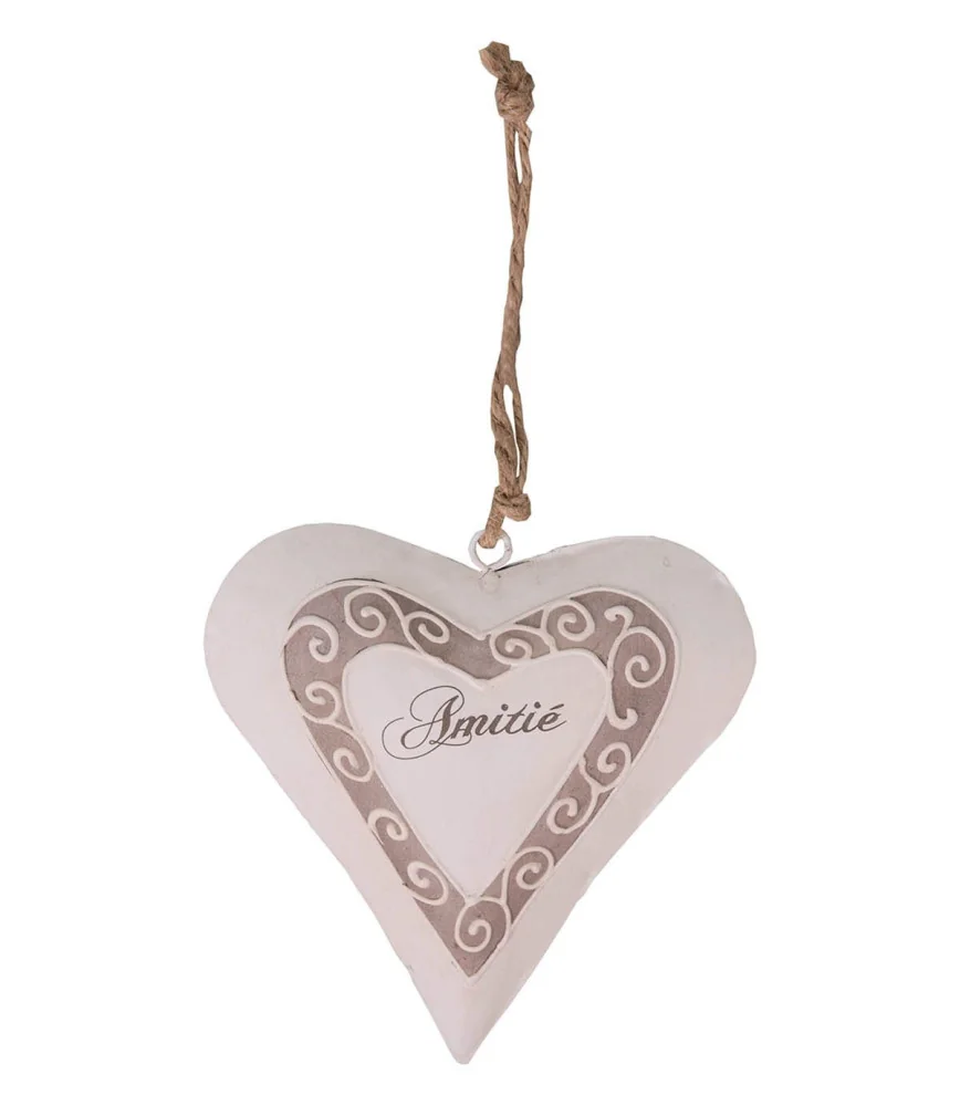 Coeur beige arabesque Amitié