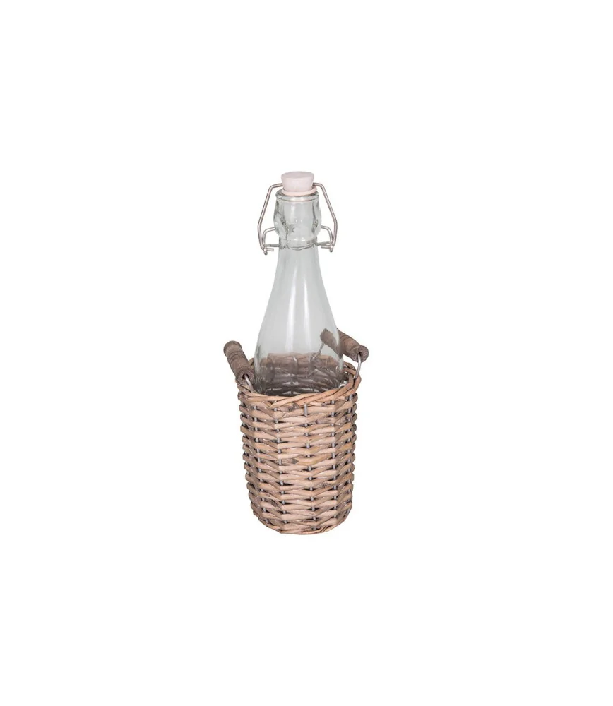 Bouteille dans panier osier
