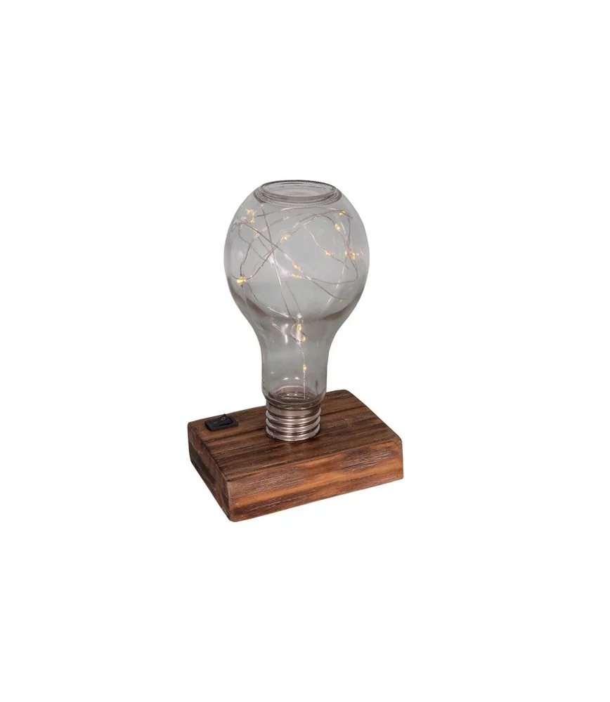 Ampoule sur socle bois
