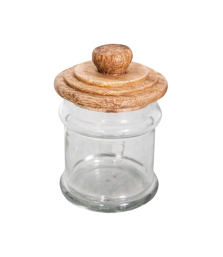 Pot verre couvercle avec cure dents